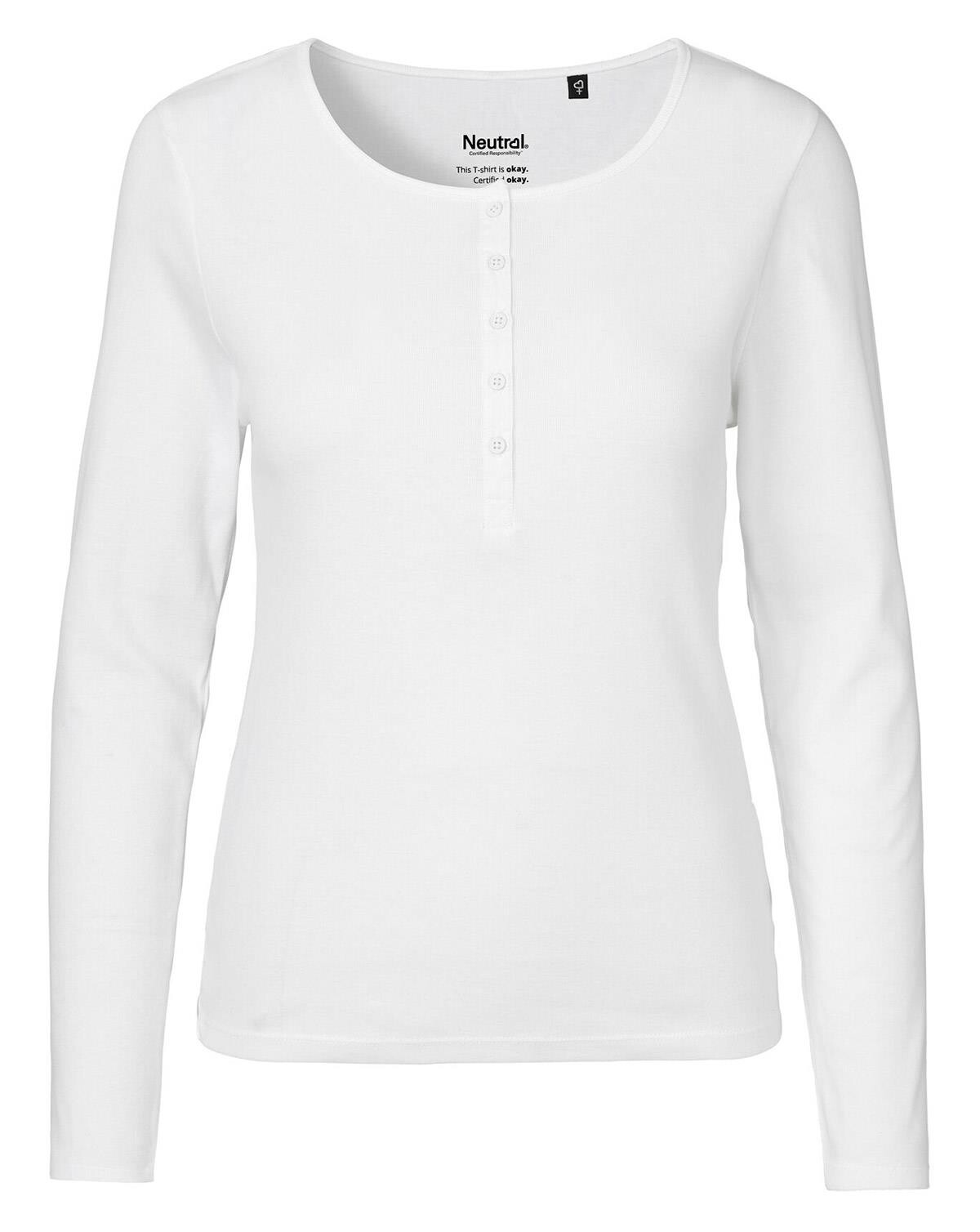 Billede af Neutral Organic - Ladies Grand-dad Long Sleeve T-shirt White (Hvid, XS)