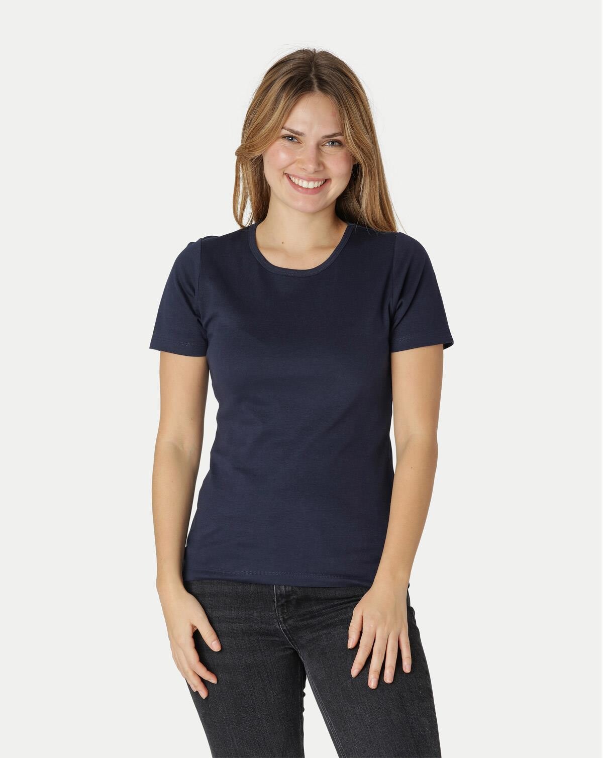 Neutral Økologisk - Dame Interlock T-shirt (Navy, XL)