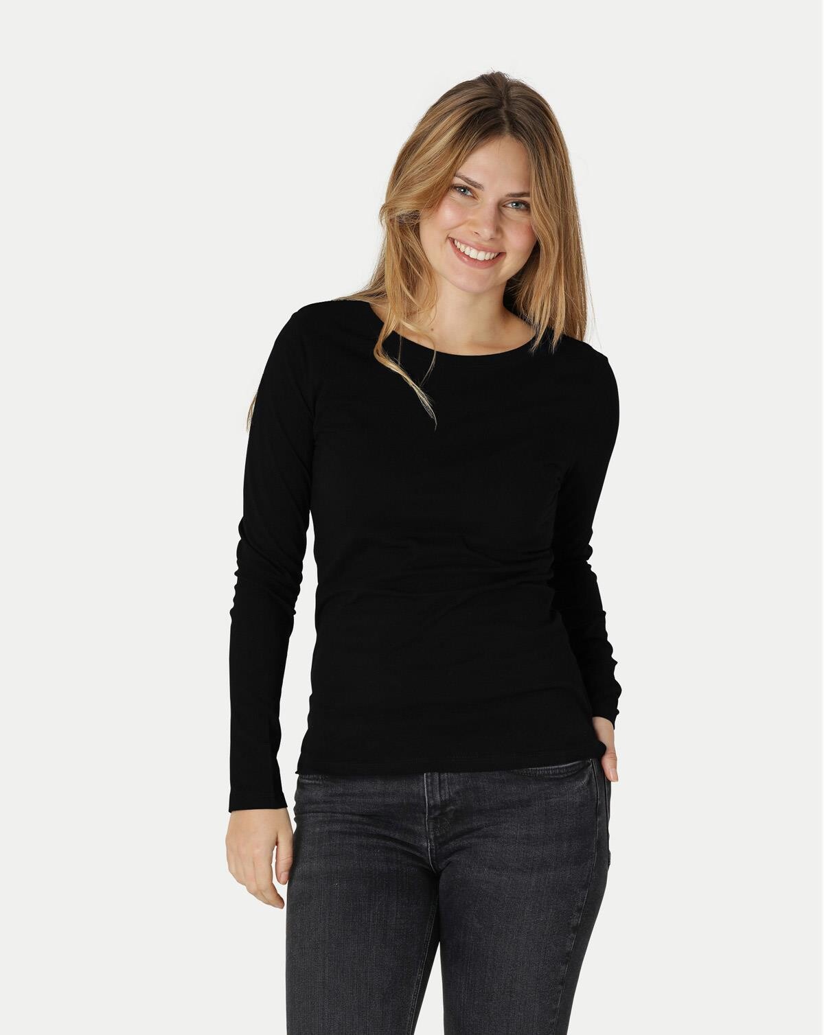 Neutral Organic - Ladies Long Sleeve T-shirt (Sort, 2XL)