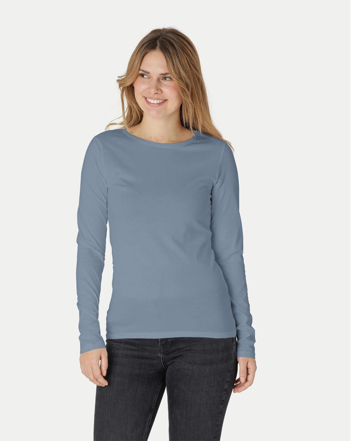 Neutral Organic - Ladies Long Sleeve T-shirt (Dusty Blue, XS)