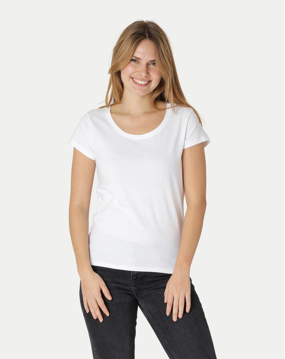Billede af Neutral Organic - Ladies Loose Fit T-shirt Blue / White Striped (Hvid, 2XL)