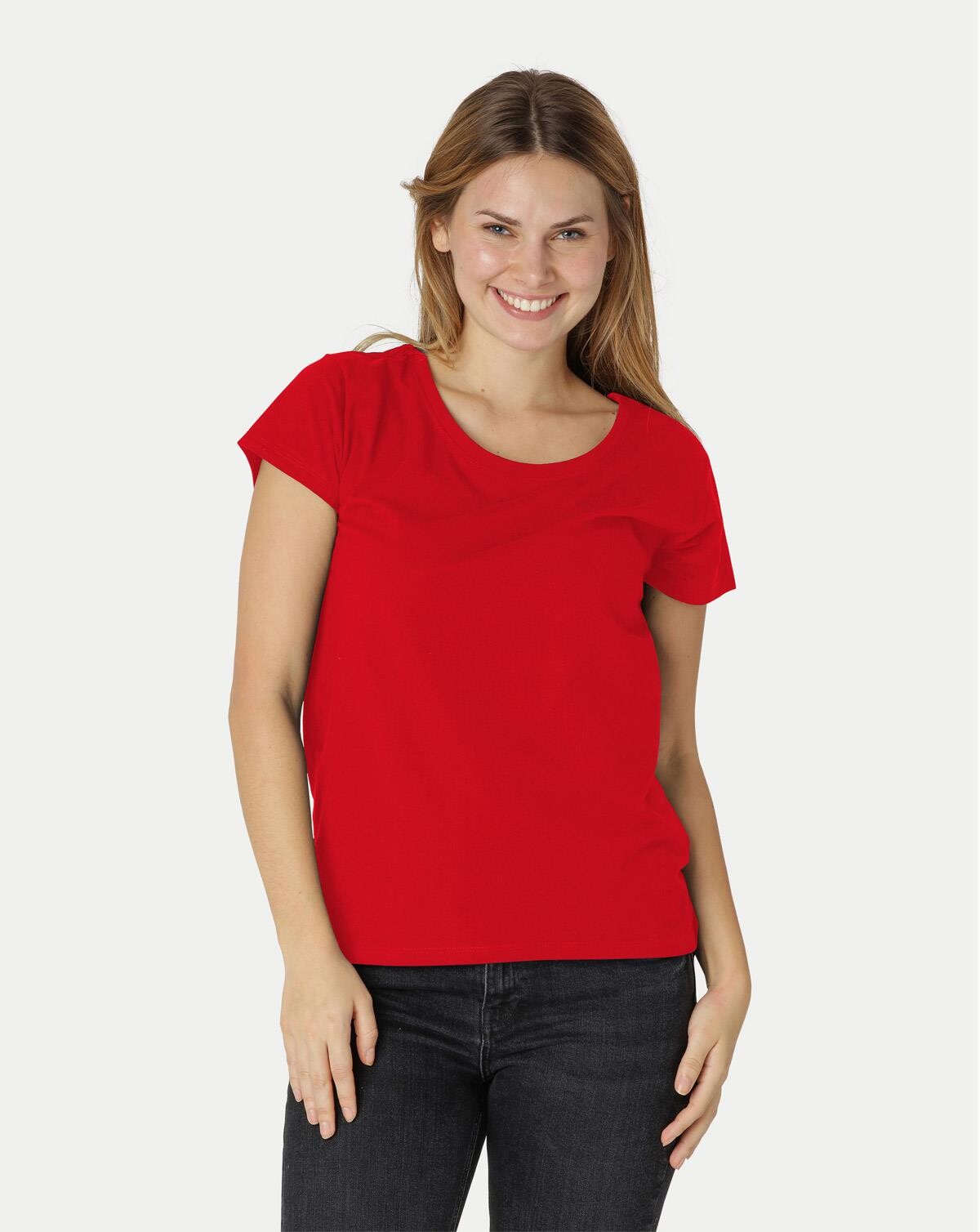 Billede af Neutral Organic - Ladies Loose Fit T-shirt Blue / White Striped (Rød, 2XL)