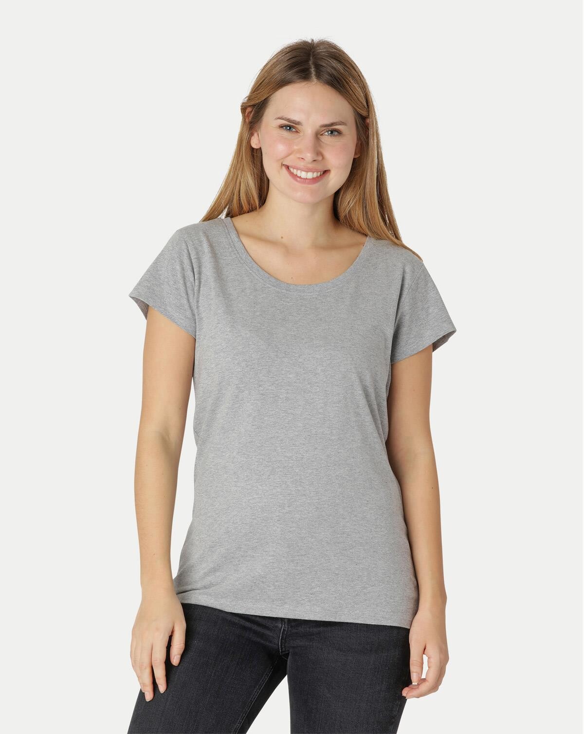 Billede af Neutral Organic - Ladies Loose Fit T-shirt Blue / White Striped (Grå, S)