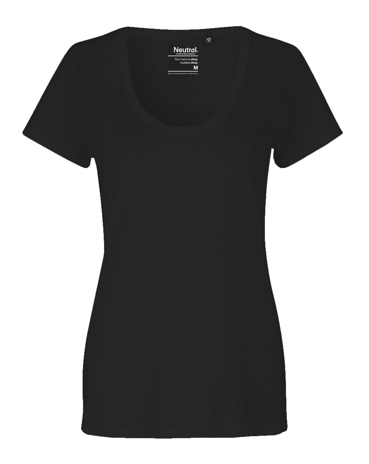 Billede af Neutral Organic - Ladies Deep Round Neck T-shirt (Sort, 2XL)