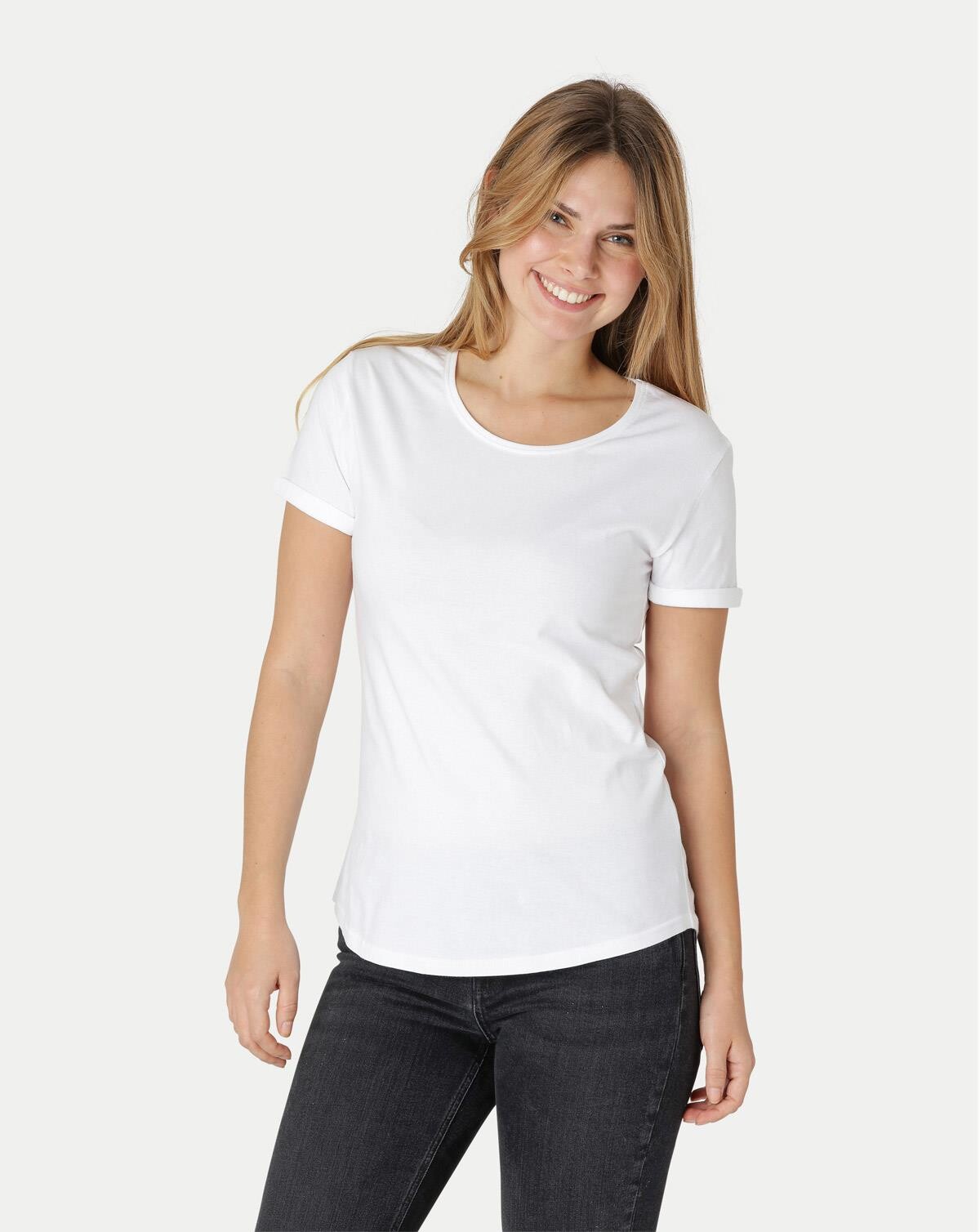 Neutral Organic - Ladies Roll Up Sleeve T-shirt (Hvid, XL)