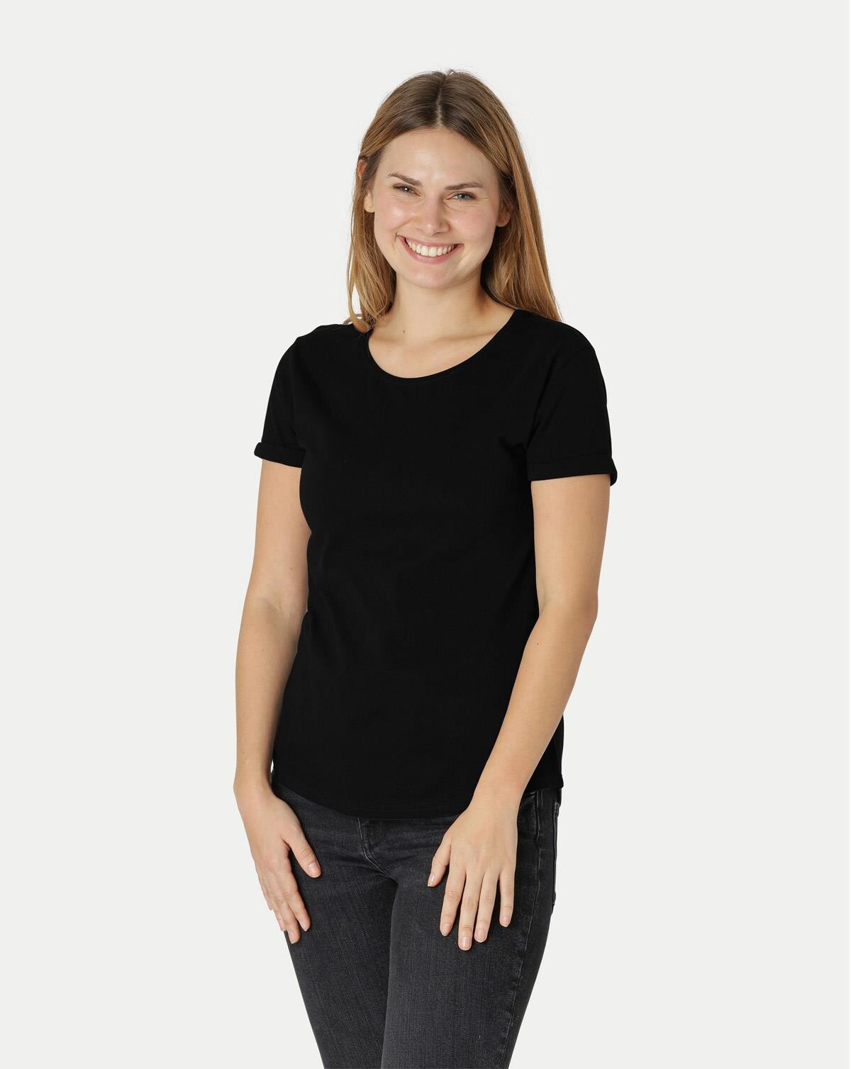 Billede af Neutral Organic - Ladies Roll Up Sleeve T-shirt (Sort, L)