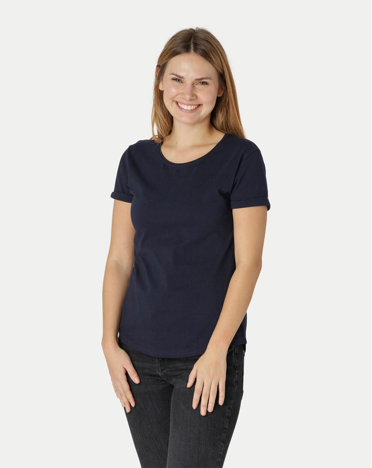 Billede af Neutral Organic - Ladies Roll Up Sleeve T-shirt (Navy, M)