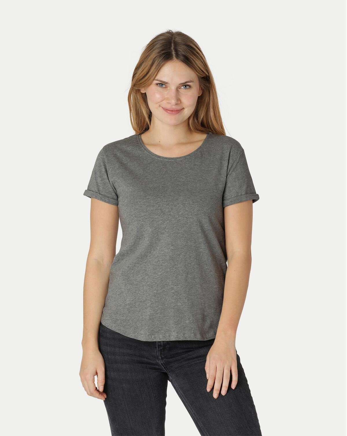 Neutral Organic - Ladies Roll Up Sleeve T-shirt (Charcoal, 2XL)