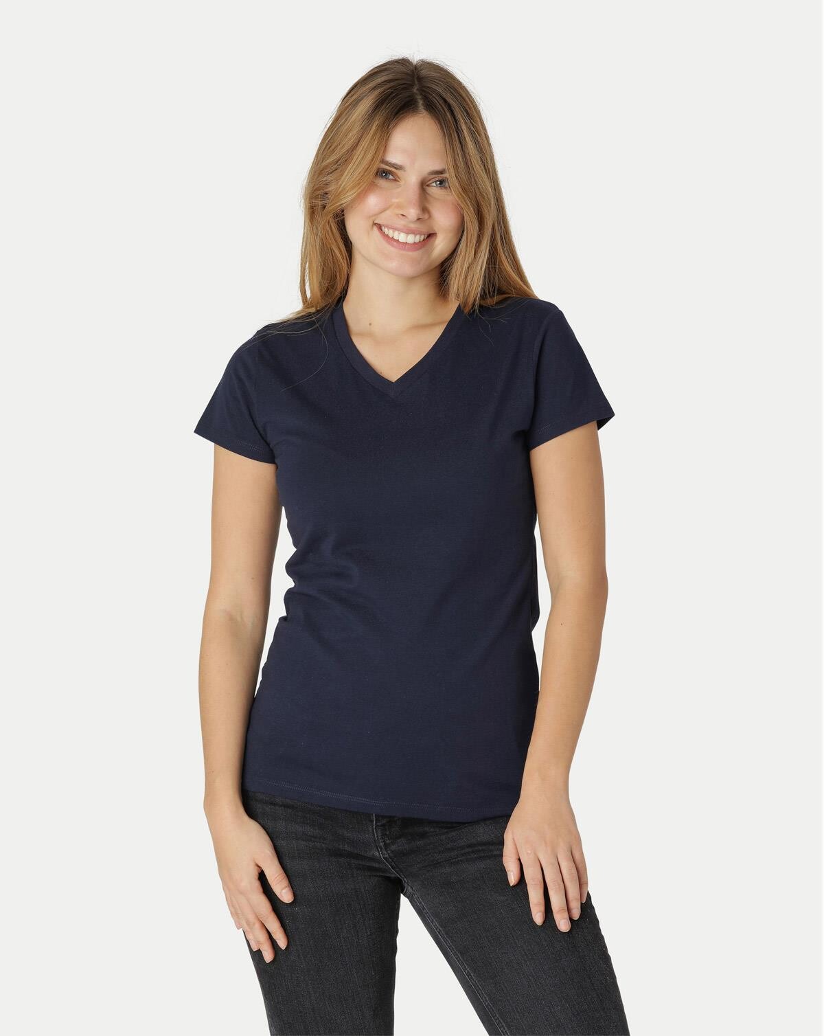 Billede af Neutral Organic - Ladies Fitted V-neck T-shirt (Navy, S)