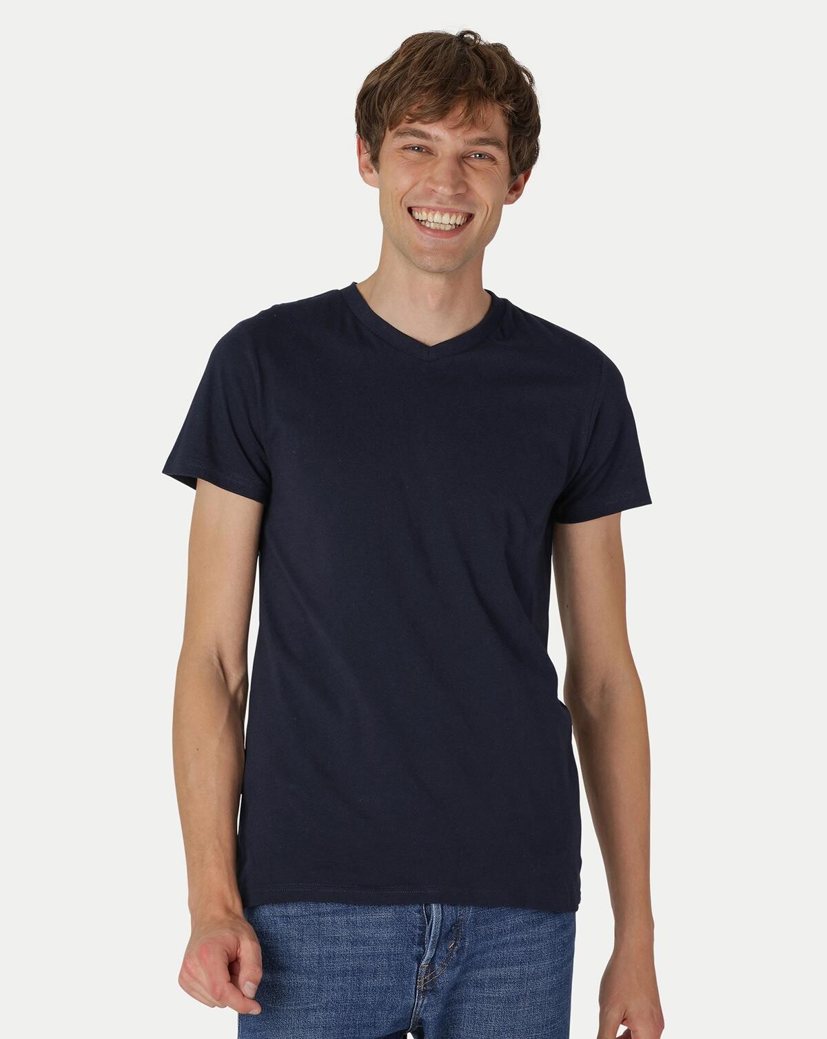 Billede af Neutral Organic - Mens Fitted V-neck T-shirt (Navy, S)
