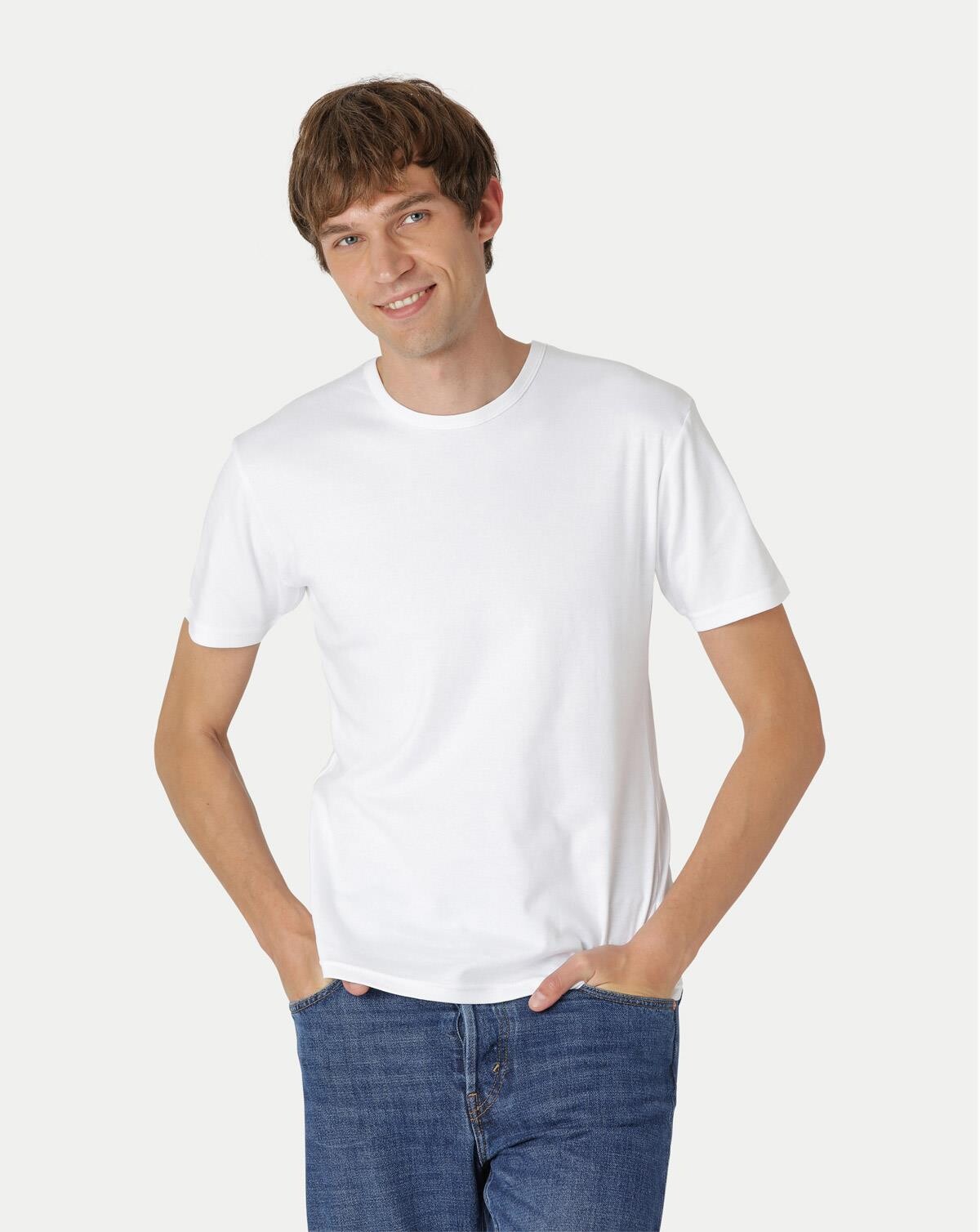 Neutral Økologisk - Herre Interlock T-shirt (Hvid, S)