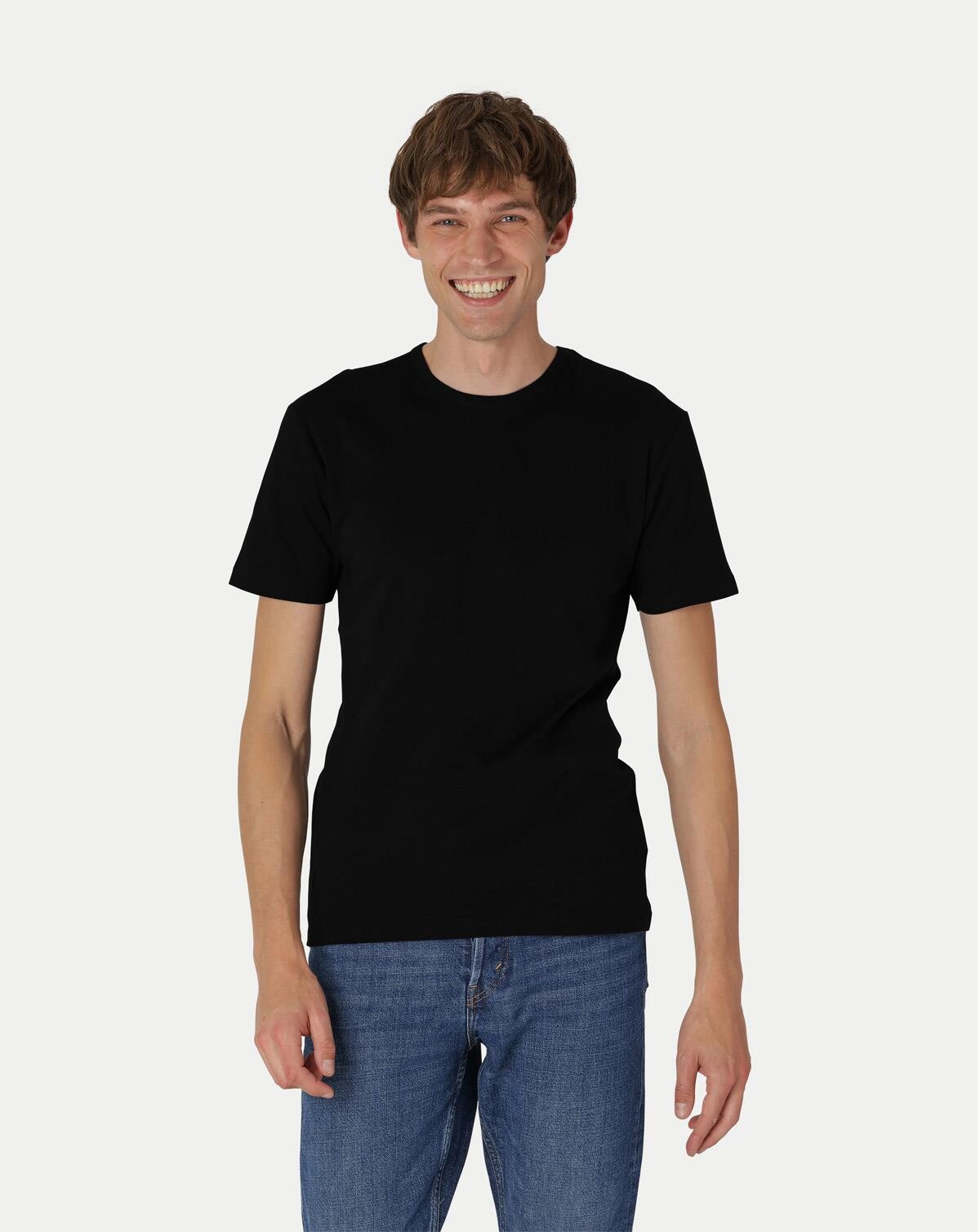 Neutral Økologisk - Herre Interlock T-shirt (Sort, XL)