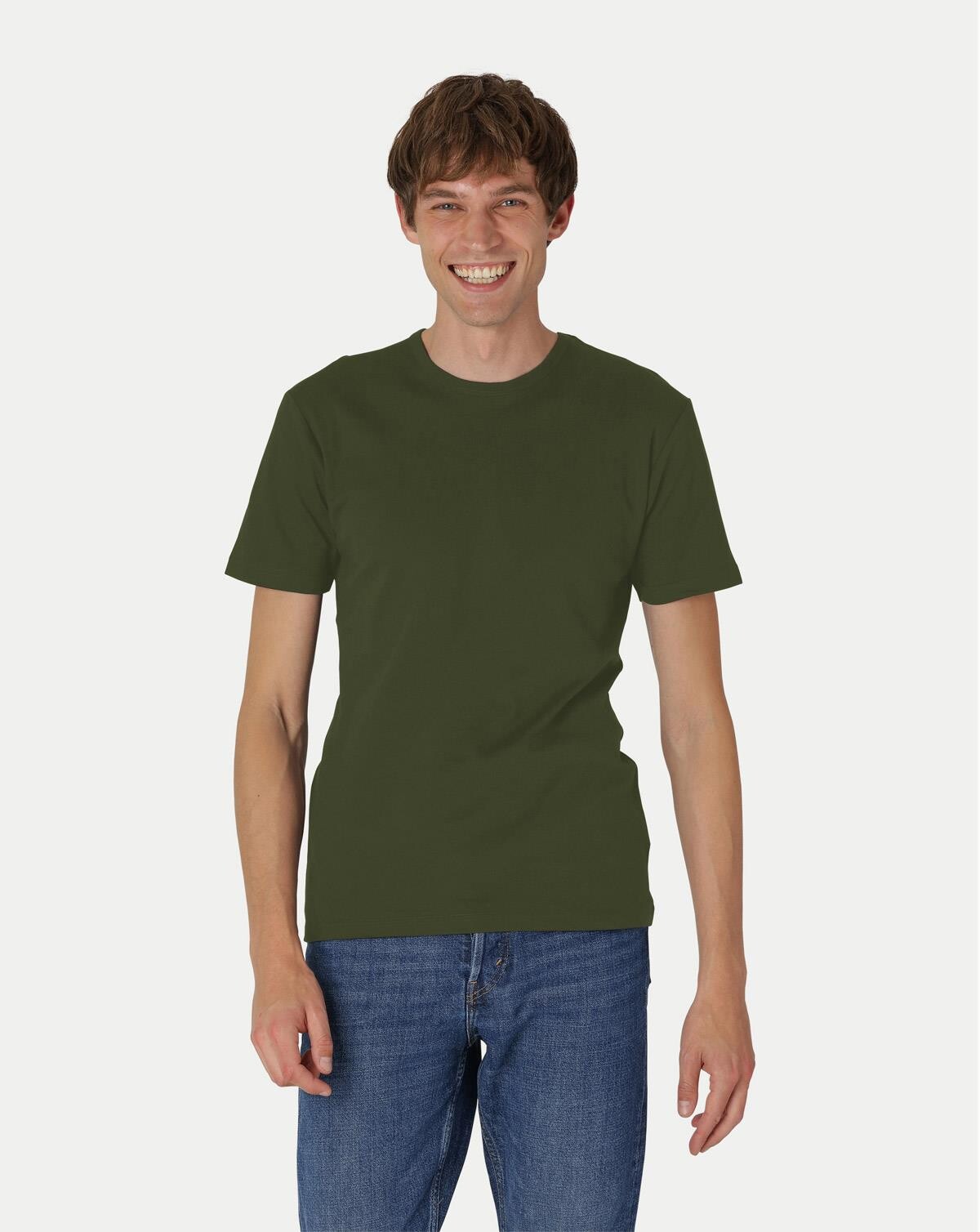 Neutral Økologisk - Herre Interlock T-shirt (Oliven, M)