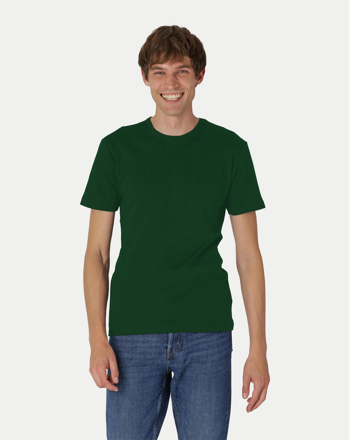 Neutral Økologisk - Herre Interlock T-shirt (Flaskegrøn, XL)