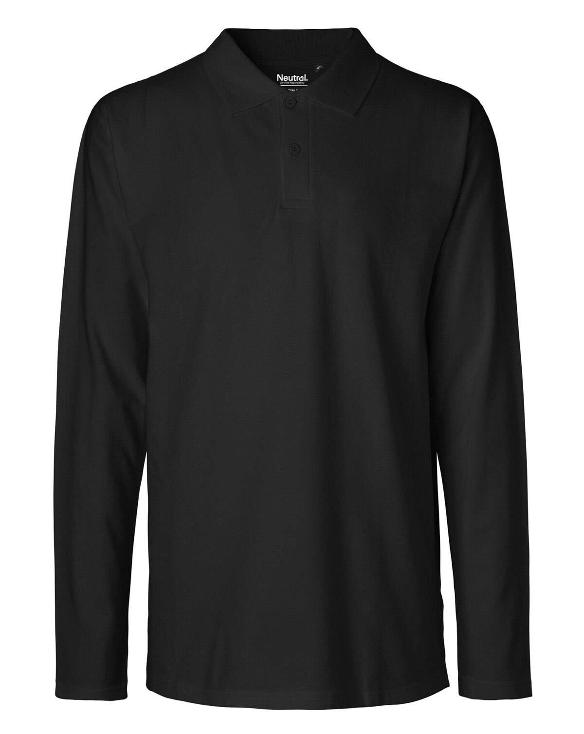 Neutral Organic - Mens Classic Long Sleeve Polo (Sort, S)