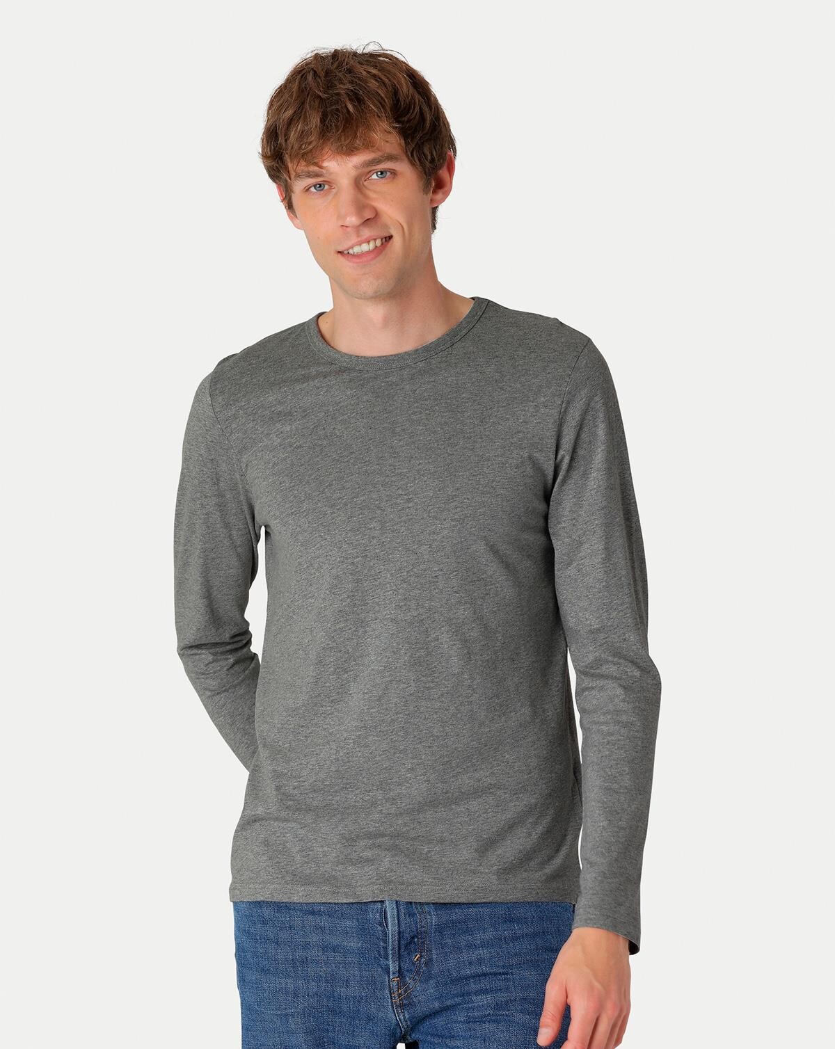 Neutral Økologisk - Herre Langærmet T-Shirt (Mørkegrå, XL)
