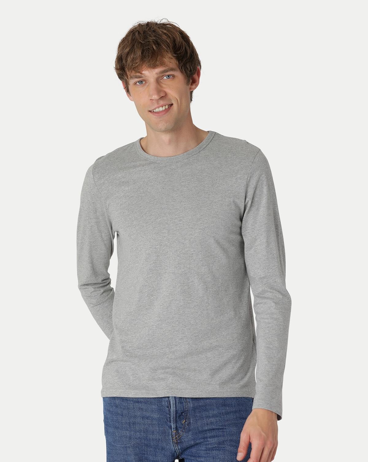 Neutral Organic - Mens Long Sleeve T-shirt (Grå Meleret, 3XL)
