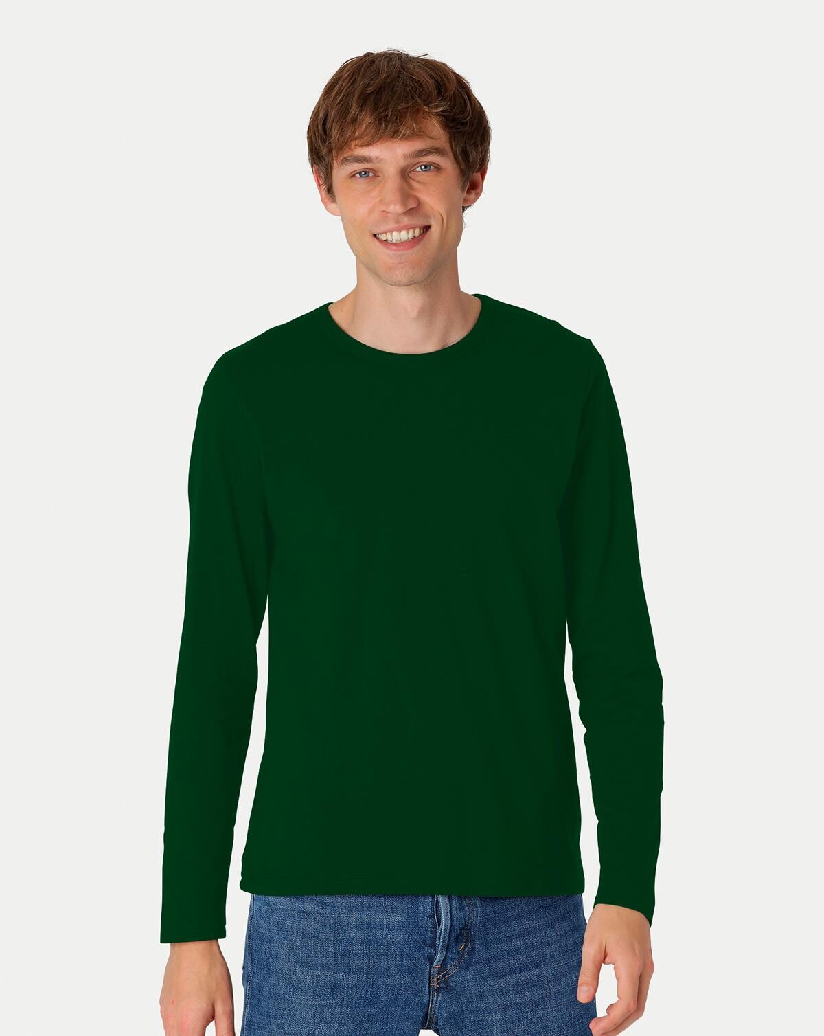 Billede af Neutral Organic - Mens Long Sleeve T-shirt (Flaskegrøn, S)