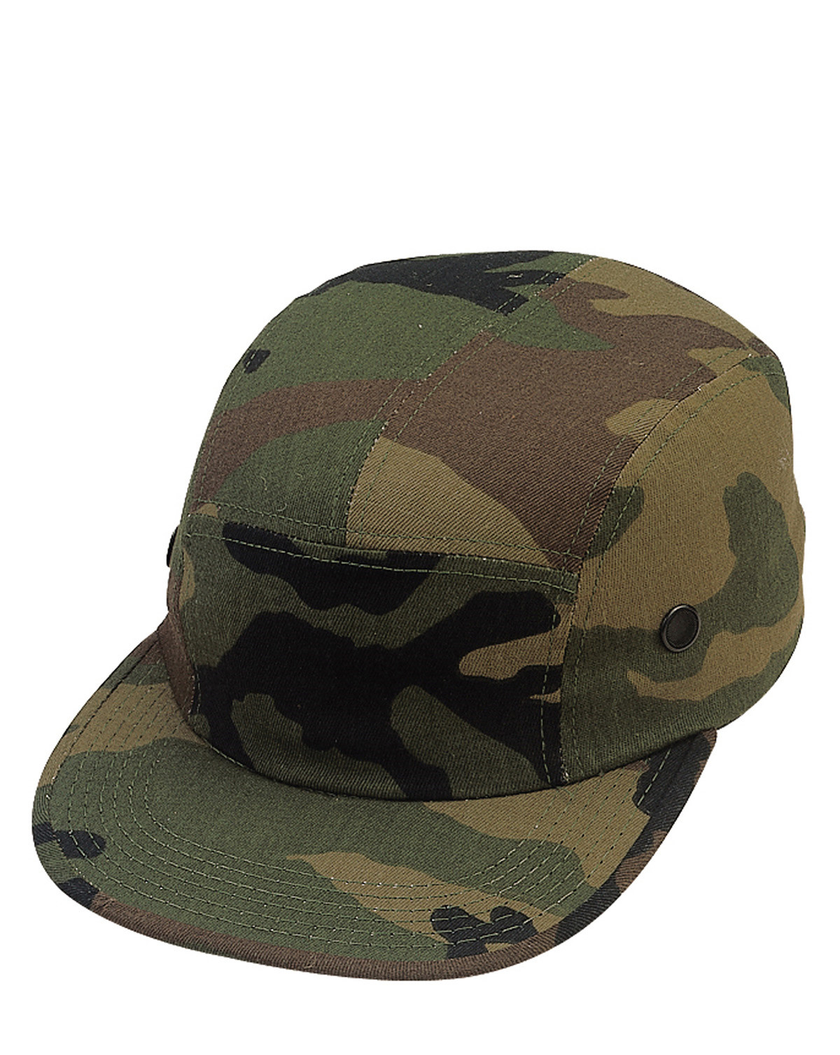 #3 - Rothco 5 Panel Military Street Cap (Woodland, One Size)