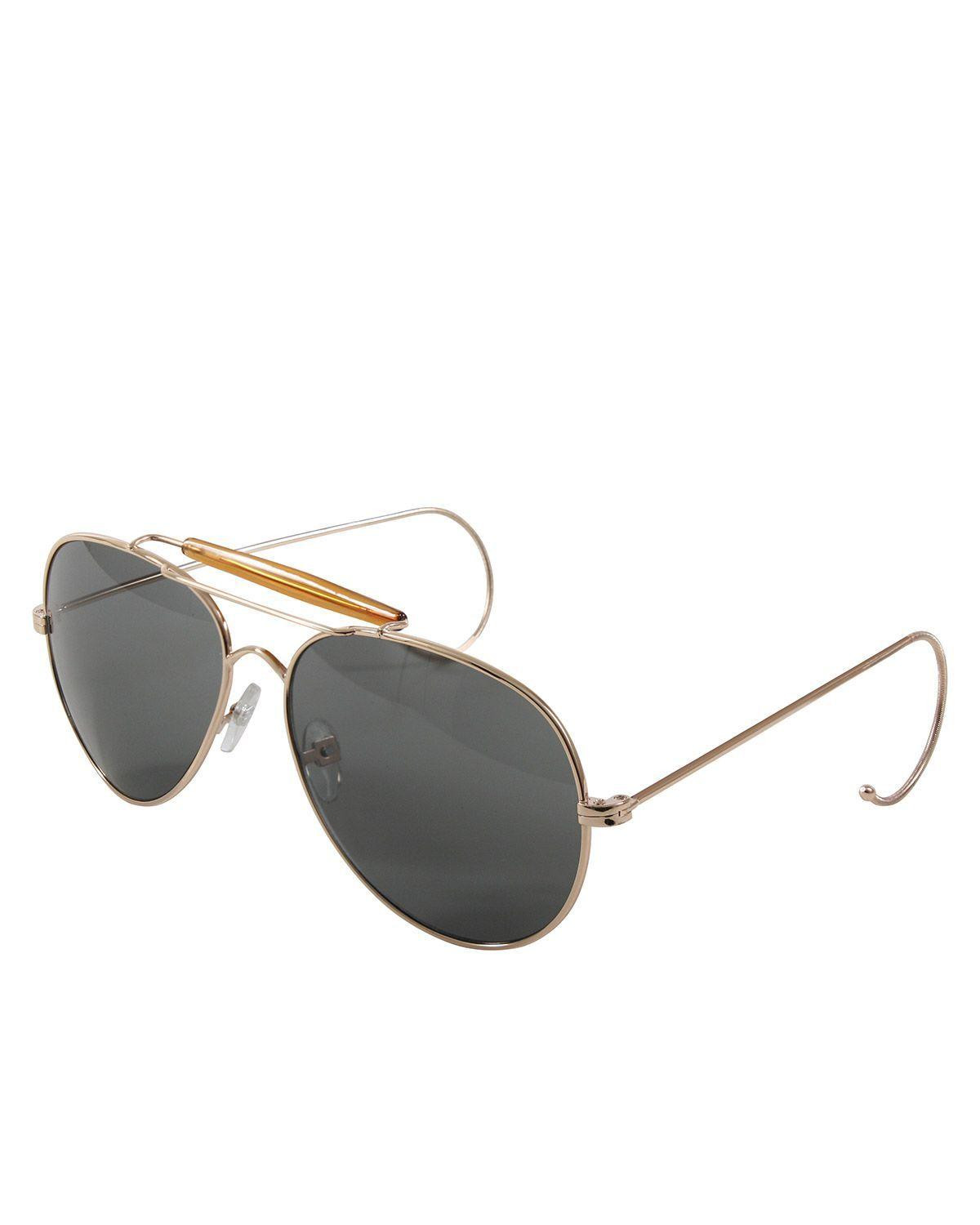 7: Rothco Air Force Pilot Solbriller - G.I. Type (Guld m. Røget Glas, One Size)