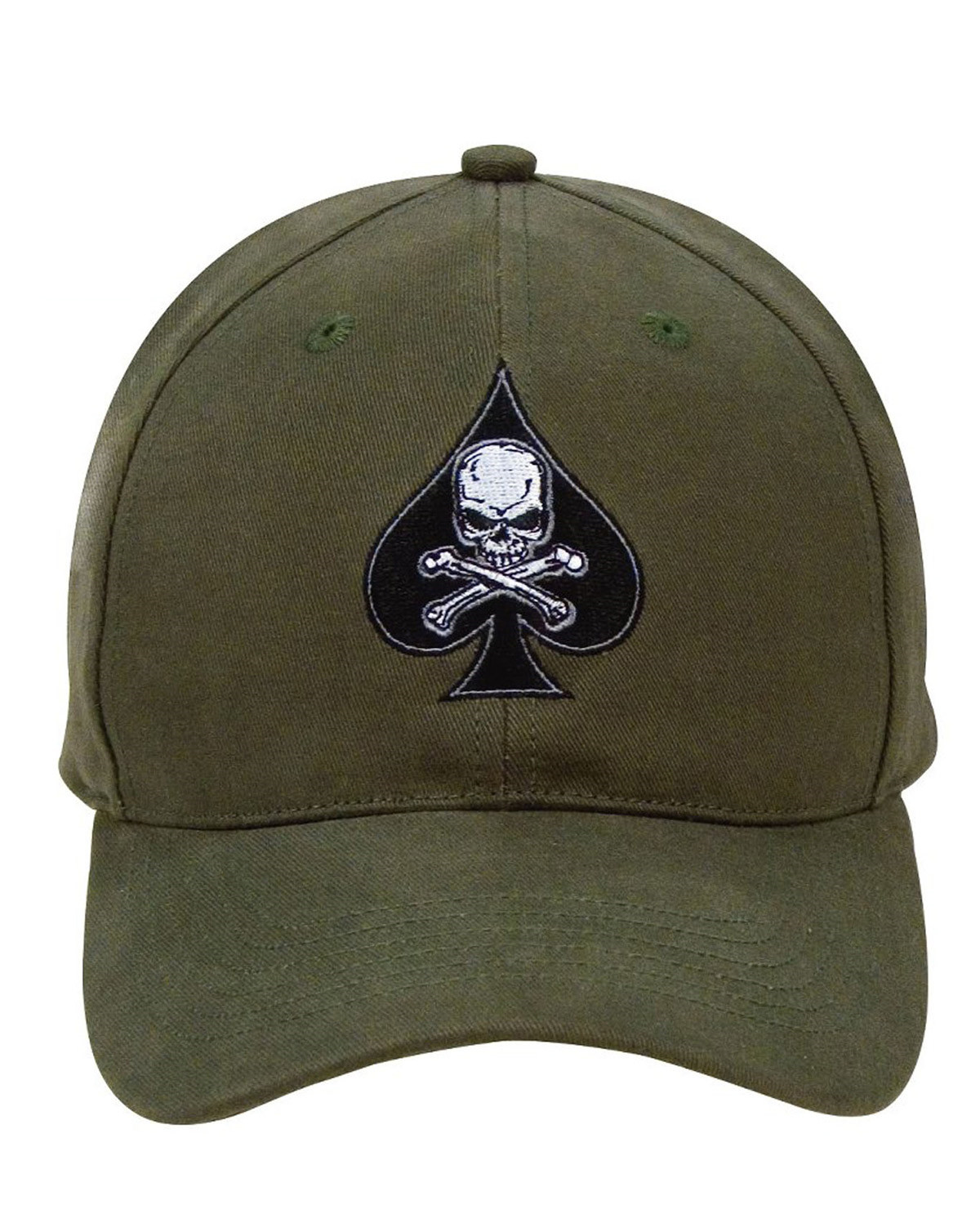 Rothco Black Ink Death Spade Low Profile Insignia Cap Olive (Oliven, One Size)