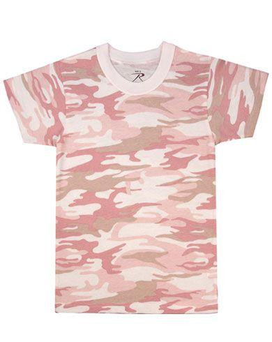 Rothco Camo T-shirts til Børn (Baby Pink Camo, XL)