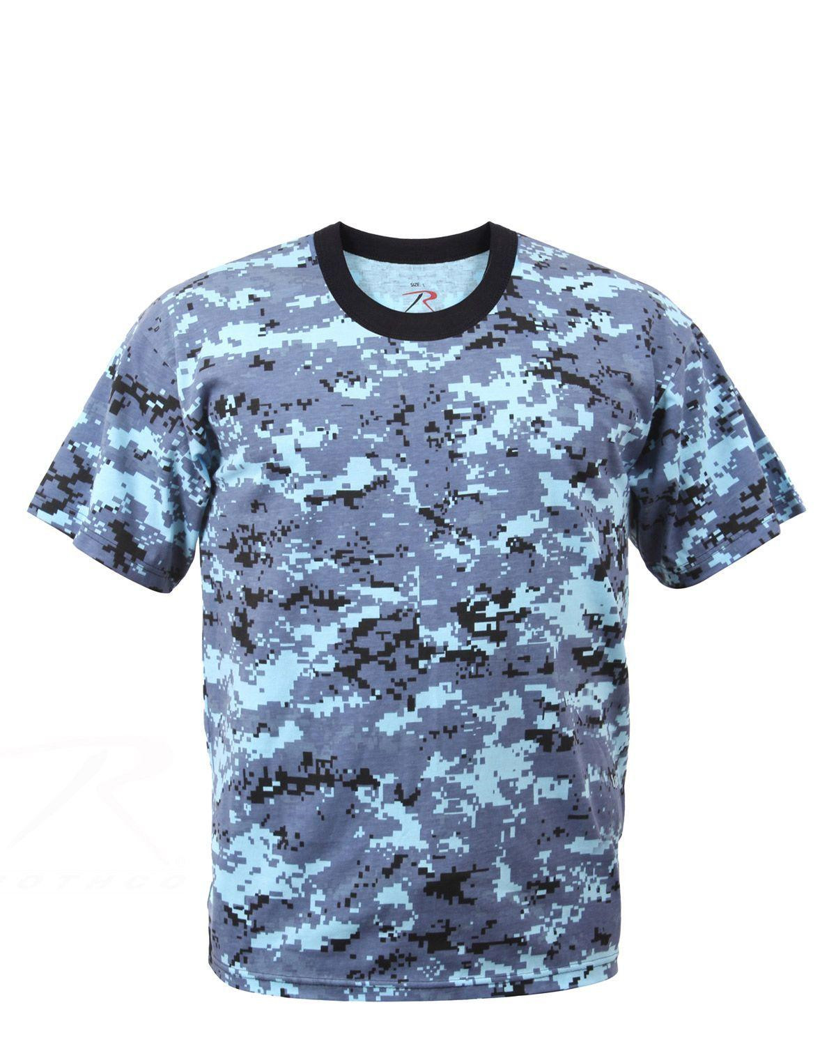 Rothco Camouflage T-shirts til børn (Sky Blue Digital Camo, 158-164 / XL)