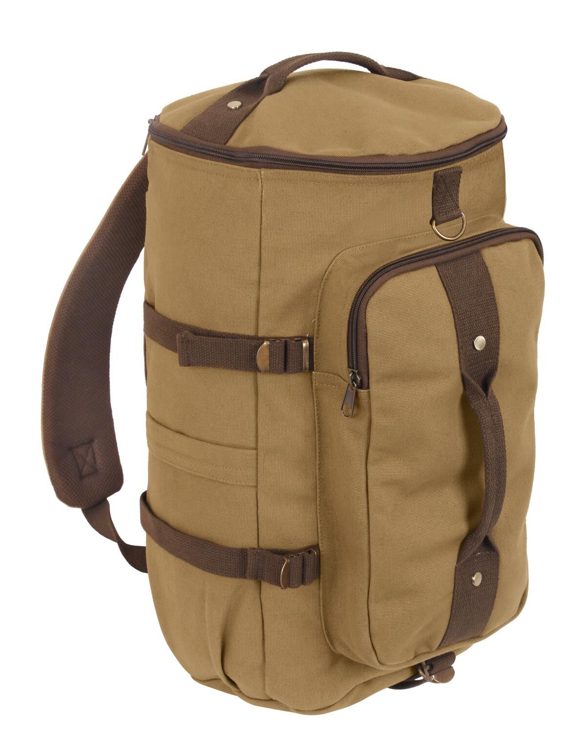 Rothco Convertible Canvas Duffle / Backpack (Coyote Brun, One Size)