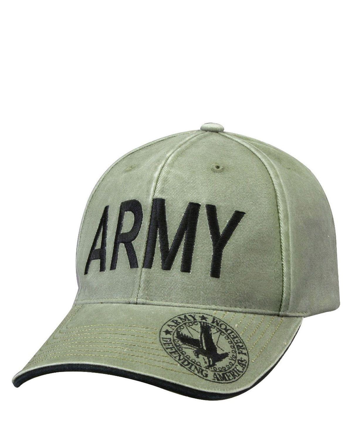 Rothco Deluxe Baseball Cap m. Army-brodering (Oliven, One Size)