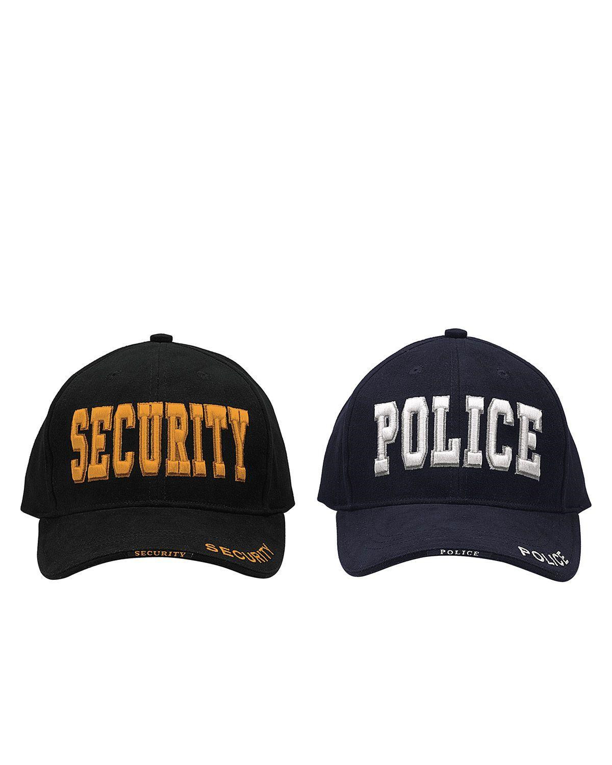Rothco Deluxe Baseball Cap m. Security-brodering (Sort / Guld, One Size)