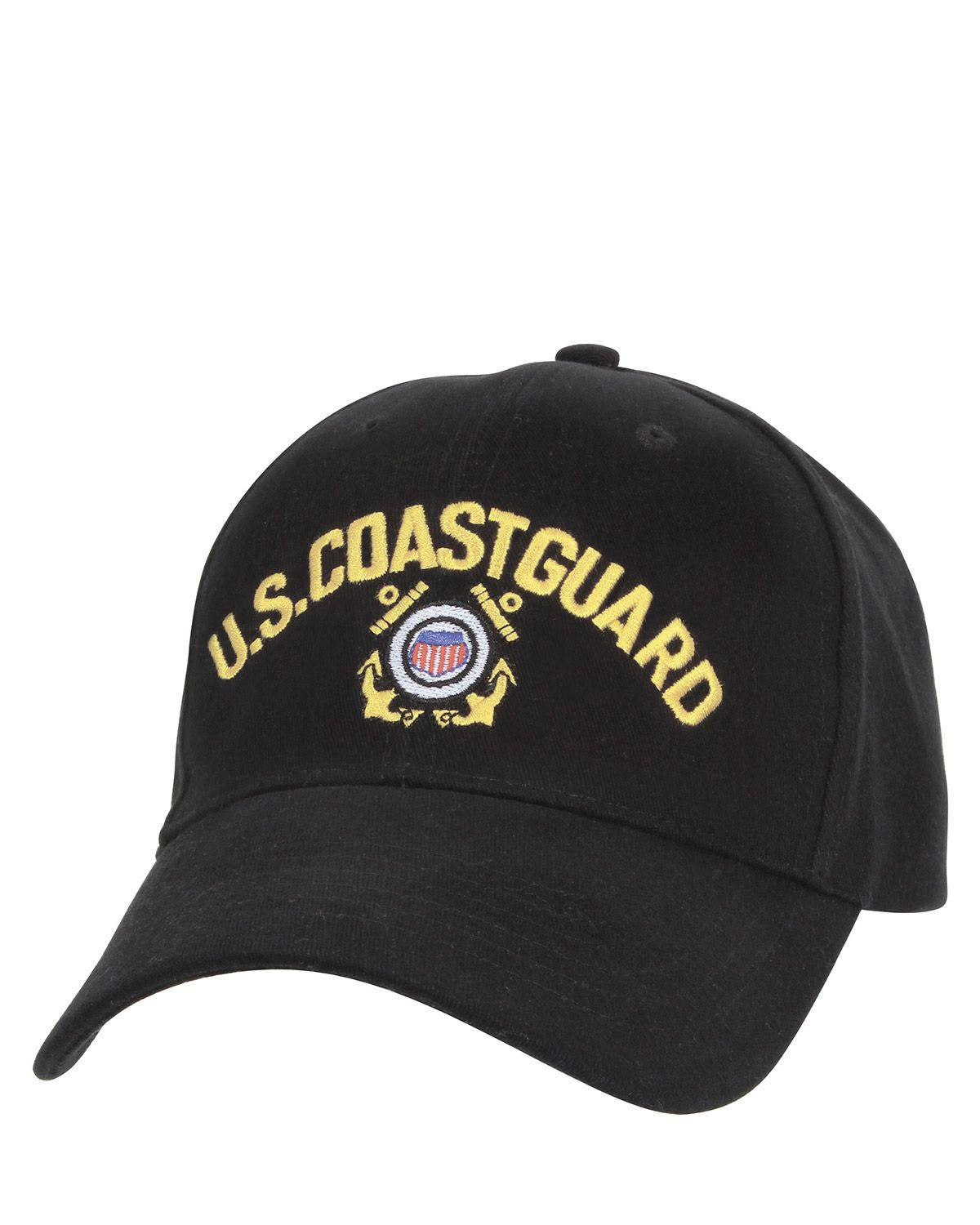 Rothco Deluxe Baseball Cap - U.S. Coast Guard brodering (Sort m. Coast Guard, One Size)
