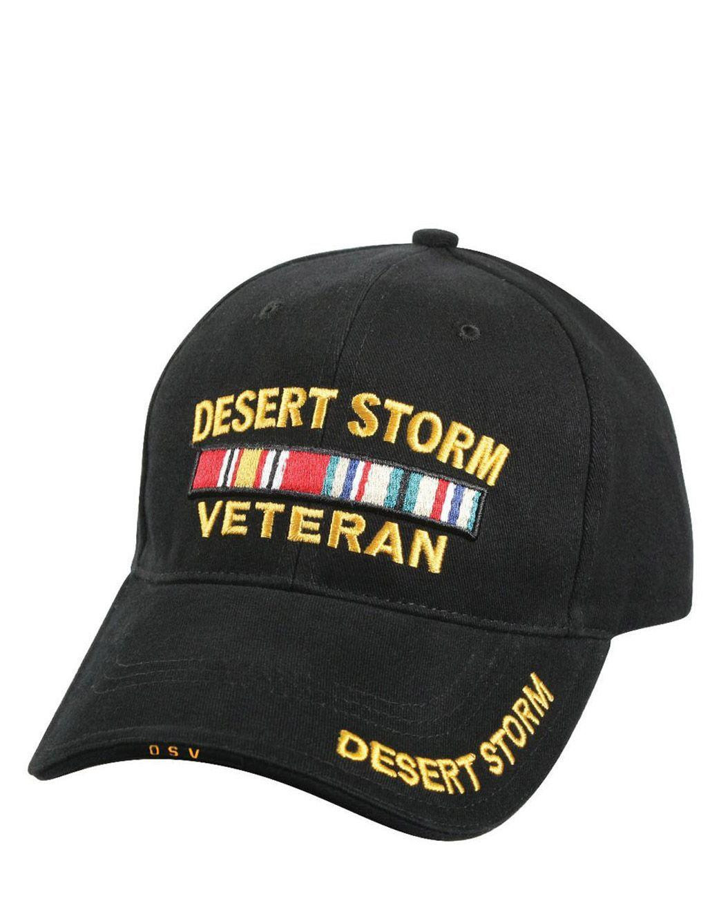 Rothco Deluxe Low Profile Cap (Sort m. Desert Storm Veteran, One Size)