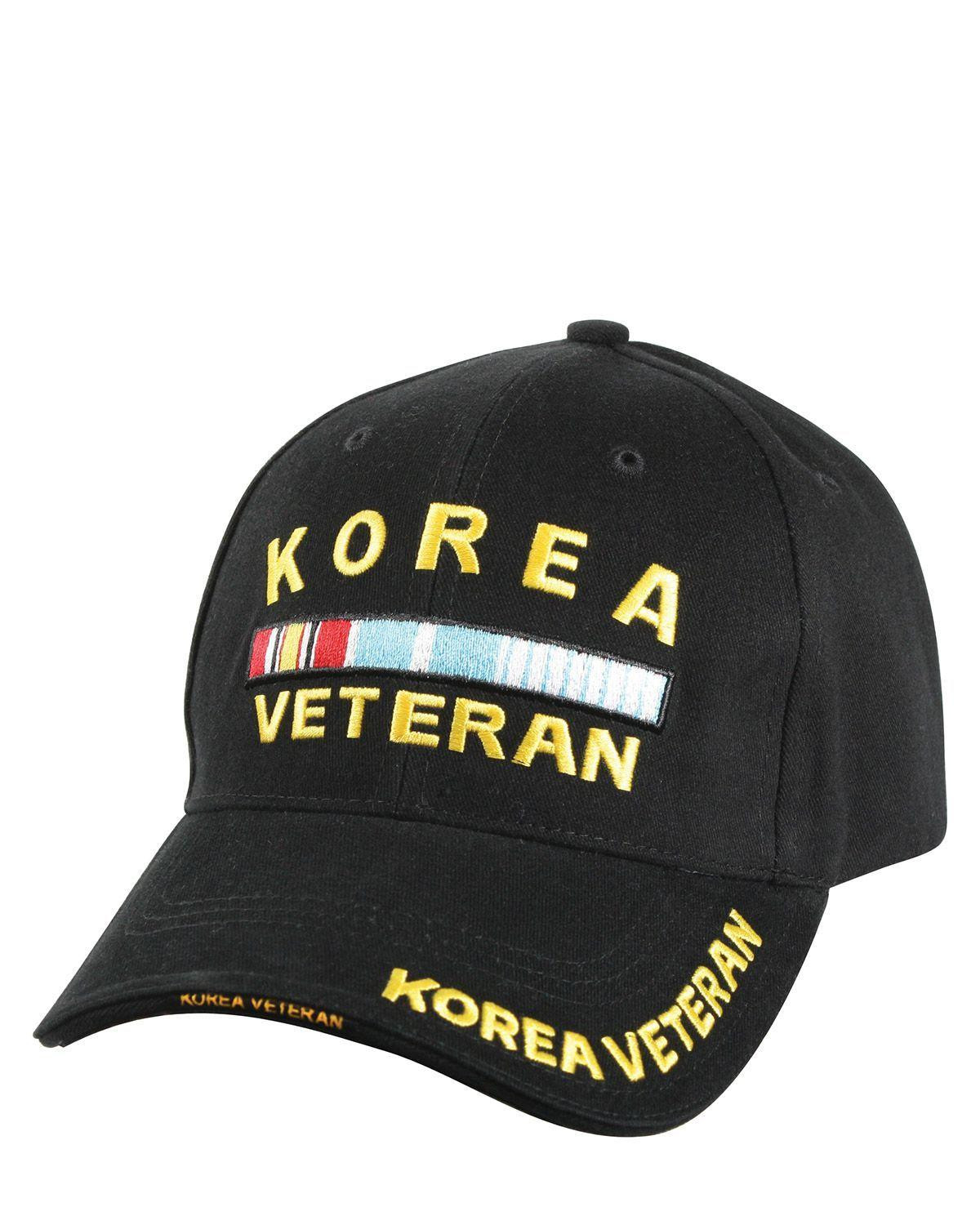 Rothco Deluxe Low Profile Cap (Sort m. Koreansk Veteran, One Size)