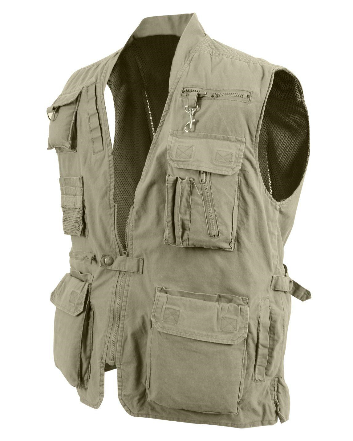 8: Rothco Deluxe Safari Vest (Khaki, M)