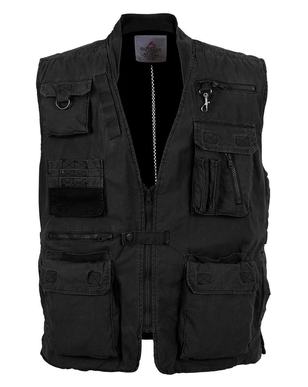 14: Rothco Deluxe Safari Vest (Sort, 3XL)