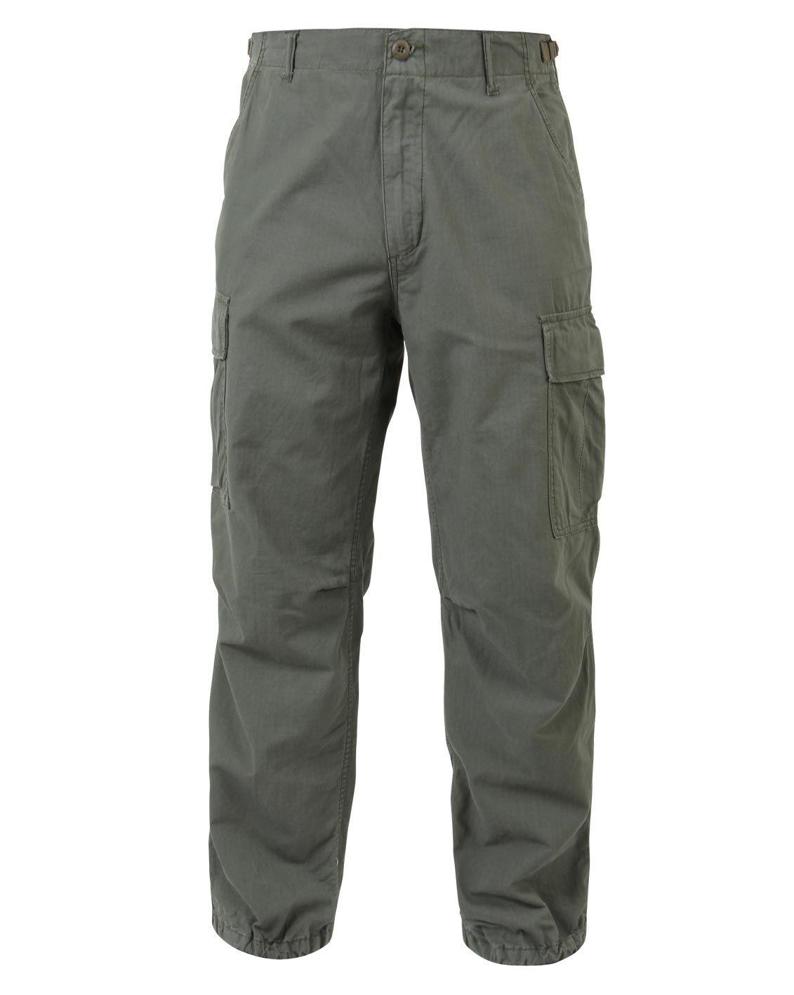 Rothco Fatigue Bukser i Rip-Stop - Washed (Oliven, XL)