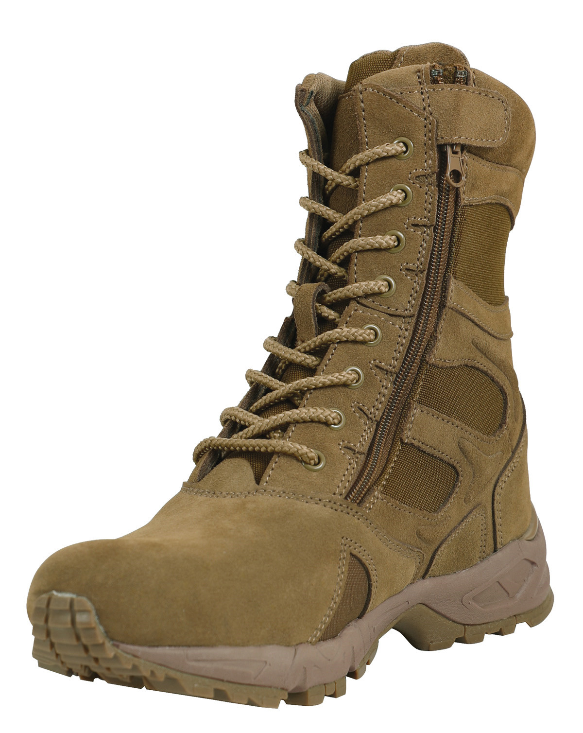 Rothco Forced Entry 8" Deployment Boots With Side Zipper (Coyote Brun, 43 EU / 10 US)