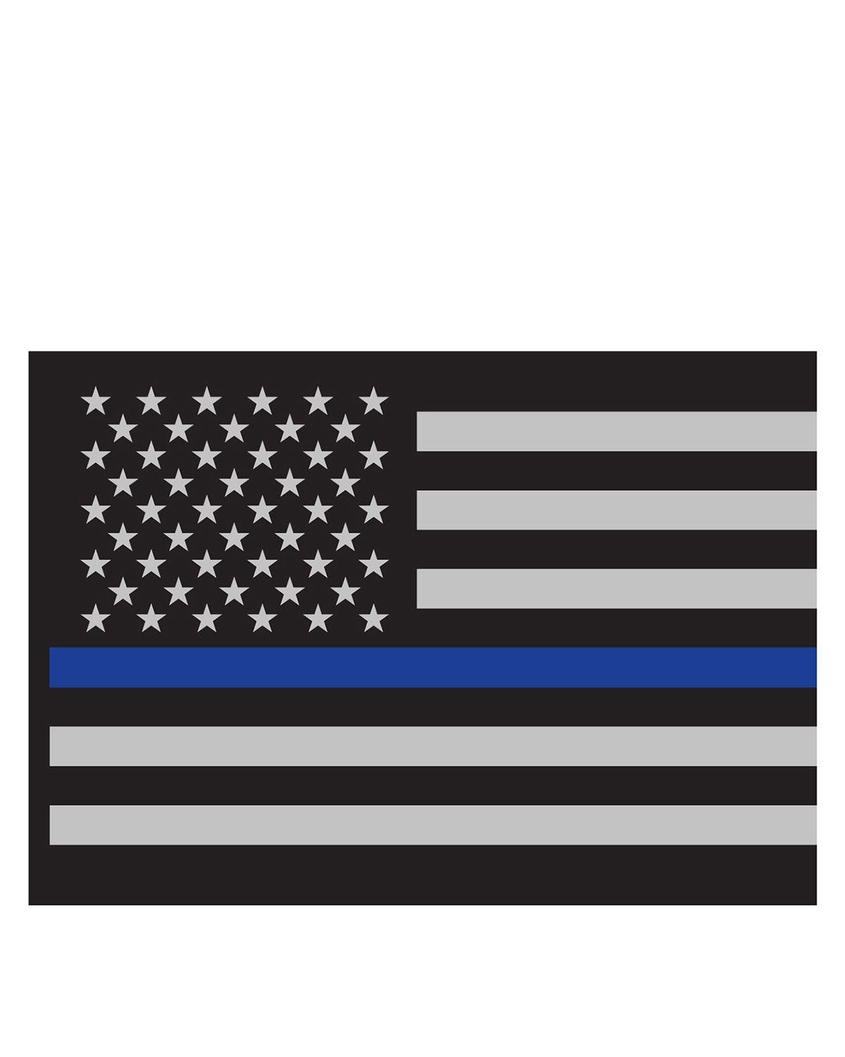 #2 - Rothco Klistermærke Flag - Thin Blue Line-mærkat (Blå / Sort, One Size)