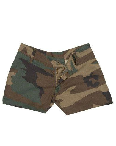 Rothco Ladies Tight shorts - kort model (Woodland, XL)