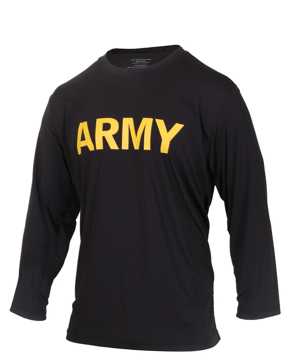 Rothco Langærmet T-shirt - 'ARMY' (Sort, S)