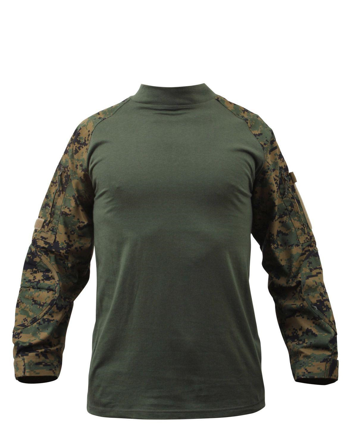 Rothco Langærmet T-Shirt - Kampskjorte (Digital Woodland, L)