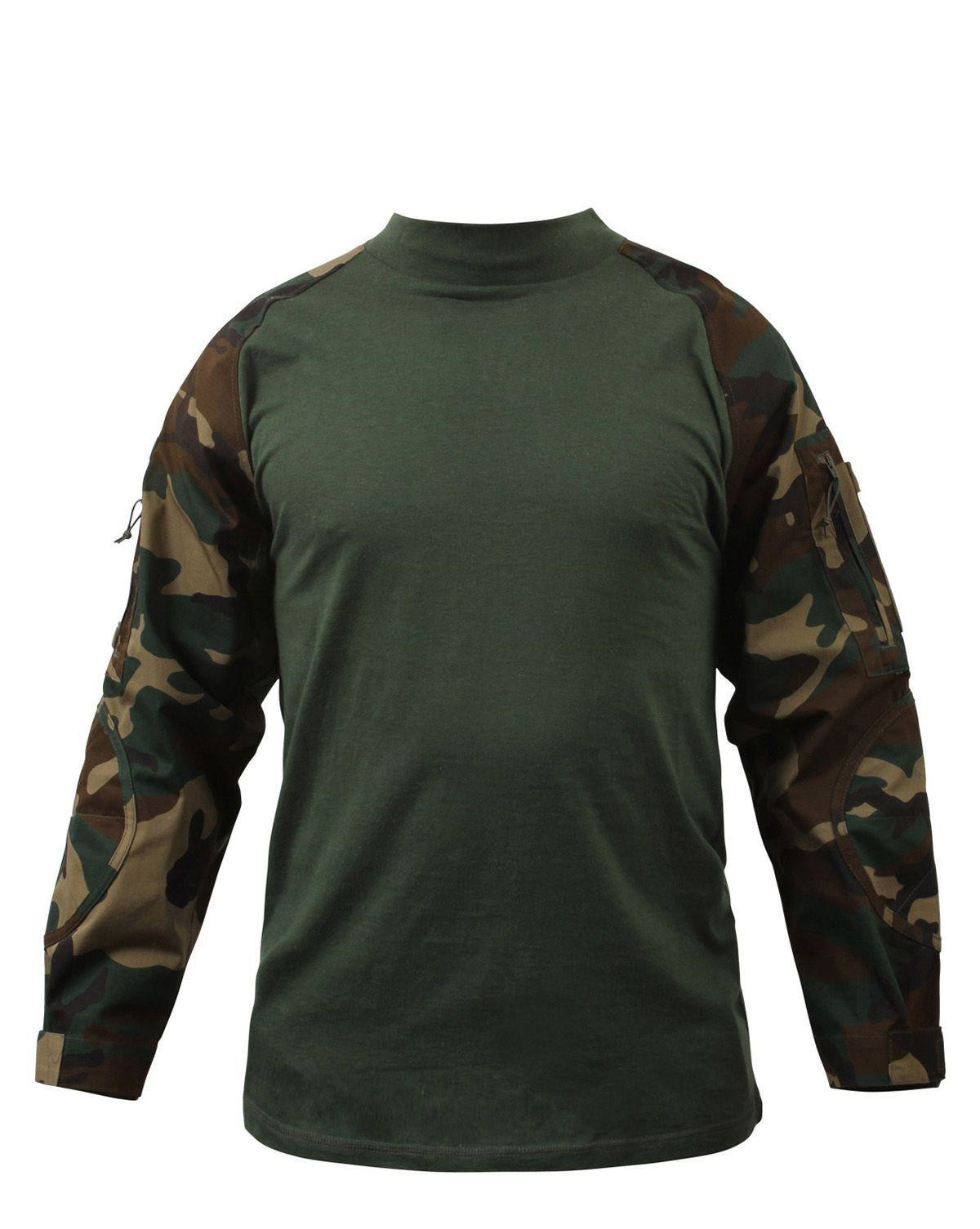 Rothco Langærmet T-Shirt - Kampskjorte (Woodland, S)