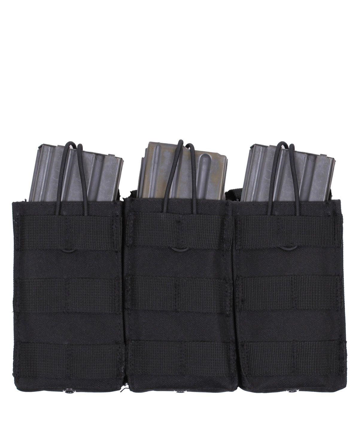 Billede af Rothco MOLLE Open Top Triple Mag Pouch (Sort, One Size)