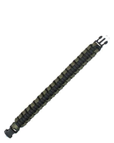 Rothco Paracord armbånd (Oliven / Sort, 9" / 22 cm)