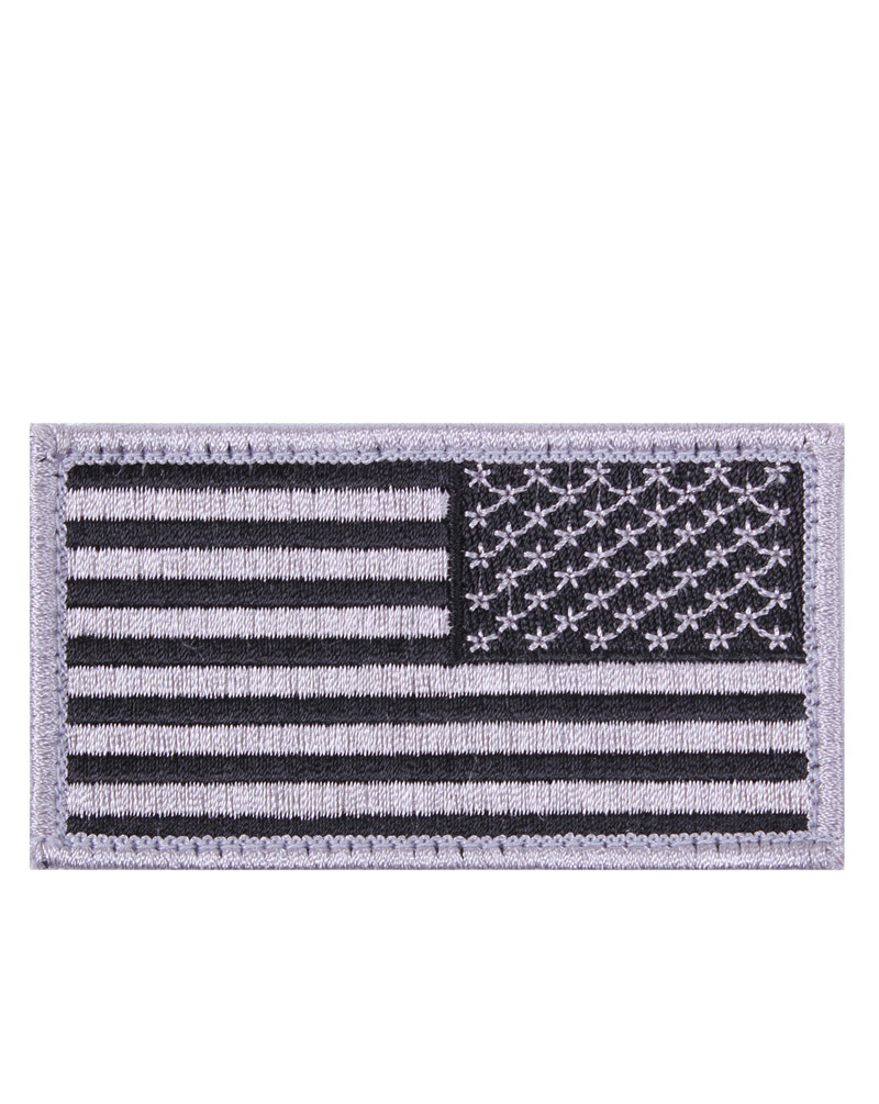 Billede af Rothco Patch - American Flag (Sort / Sølv, One Size)