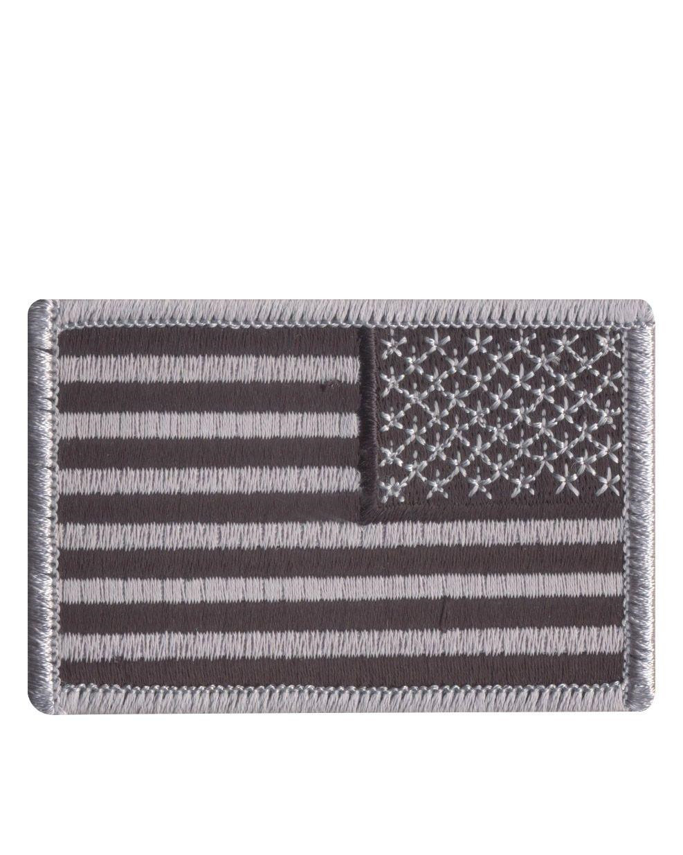 #3 - Rothco Patch U.S. Flag - Stryge/Sy På (Sort / Sølv, One Size)