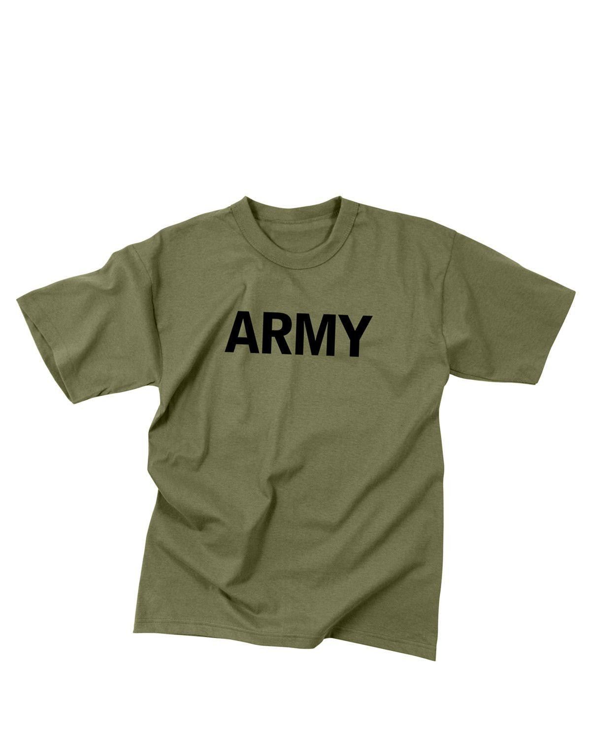 Rothco Physical Training T-shirt (Oliven m. ARMY, XL)