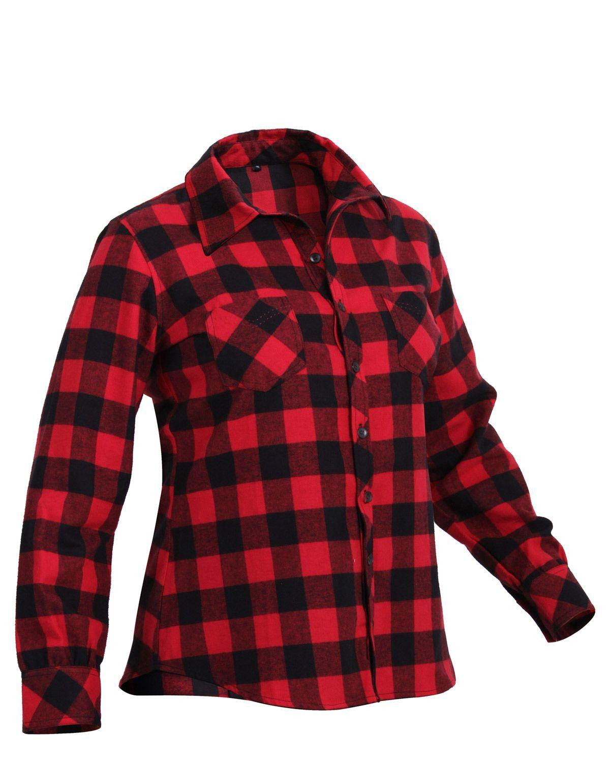 9: Rothco Plaid Flannel Skjorte (Rød, L)