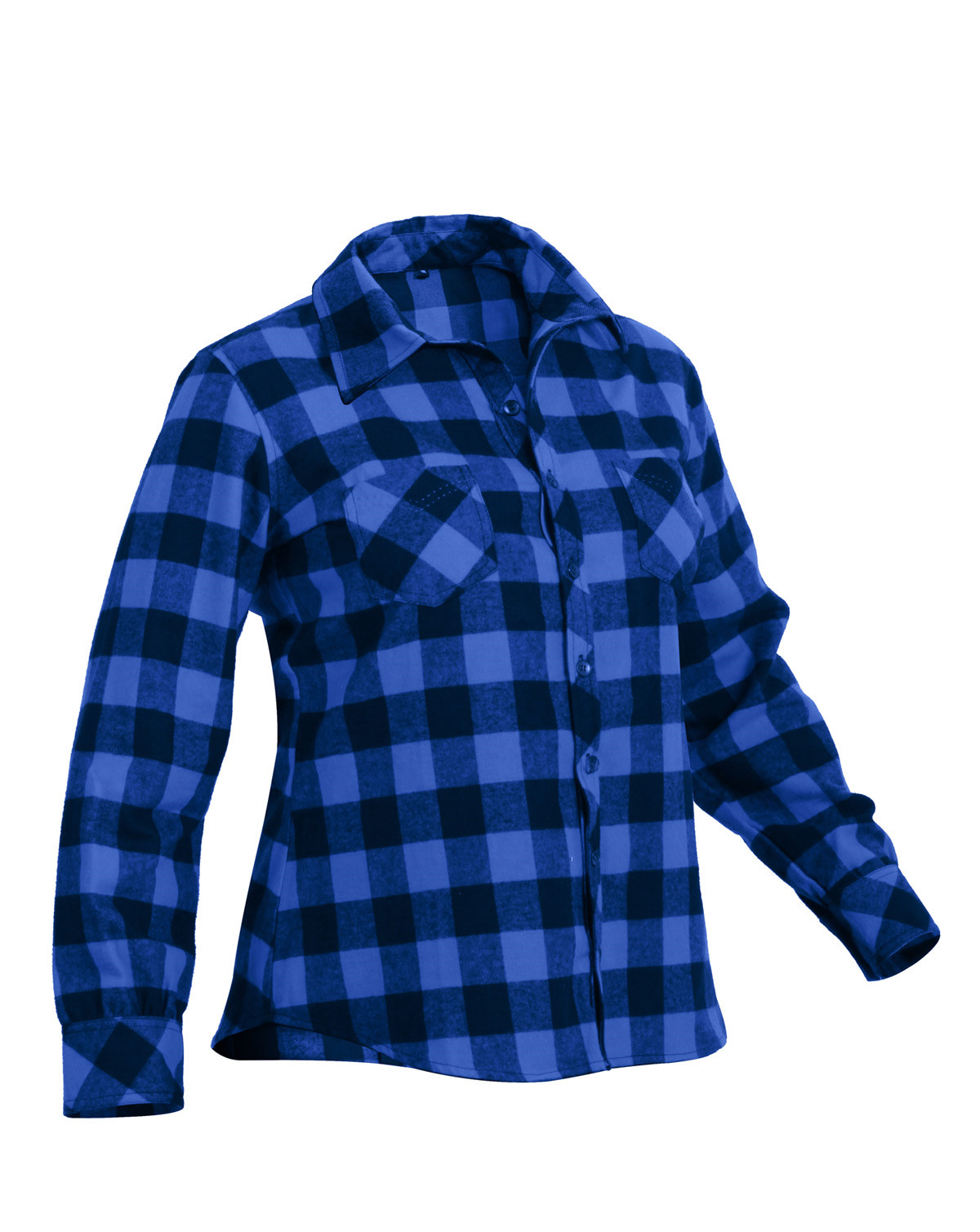 12: Rothco Plaid Flannel Skjorte (Blå, S)