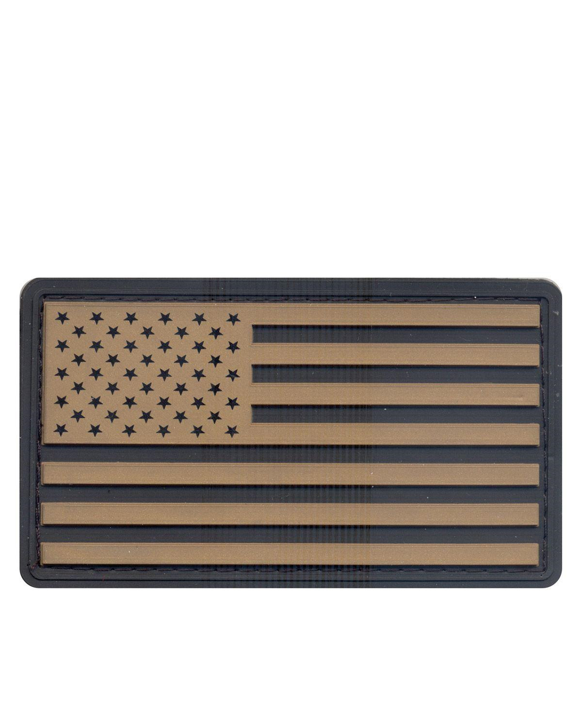 Rothco PVC Patch - US Flag (Black / Khaki, One Size)